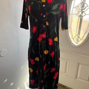 Vintage floral midi 100% cotton made in italy fairycore dress